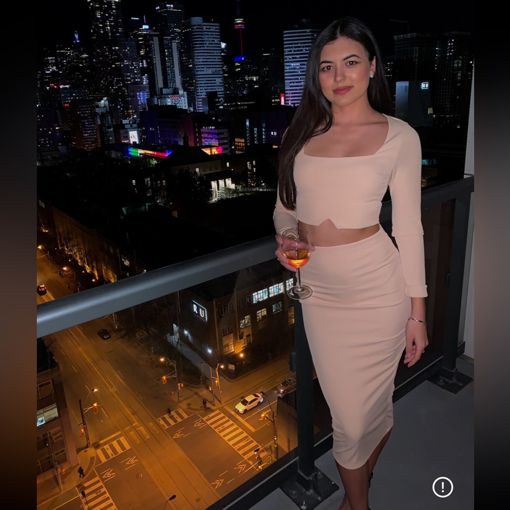 Fashion Nova Cream Skirt Set